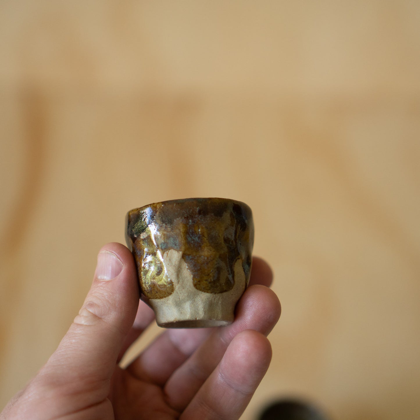 Vintage Japanese Boxed pair of Sake cups - Karatsu
