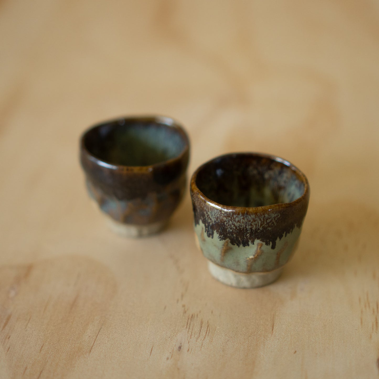 Vintage Japanese Boxed pair of Sake cups - Karatsu
