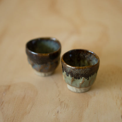 Vintage Japanese Boxed pair of Sake cups - Karatsu
