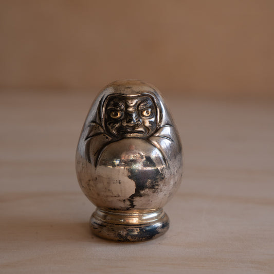 Vintage Japanese Small Pure Silver Daruma figure
