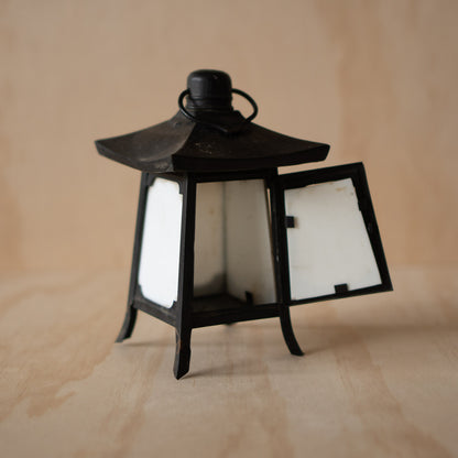 Vintage Japanese Small Copper and Milk Glass Lantern