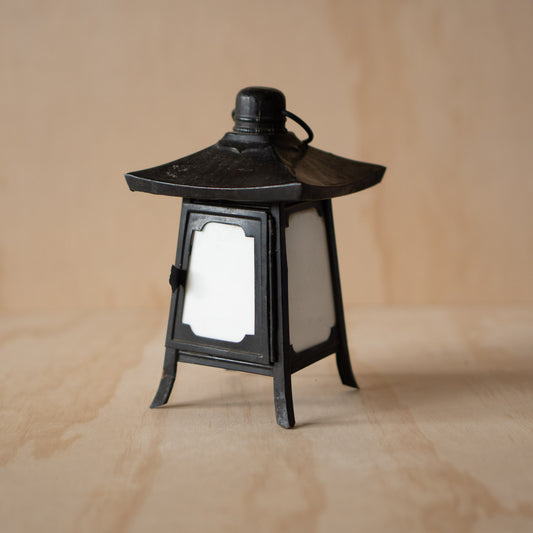 Vintage Japanese Small Copper and Milk Glass Lantern