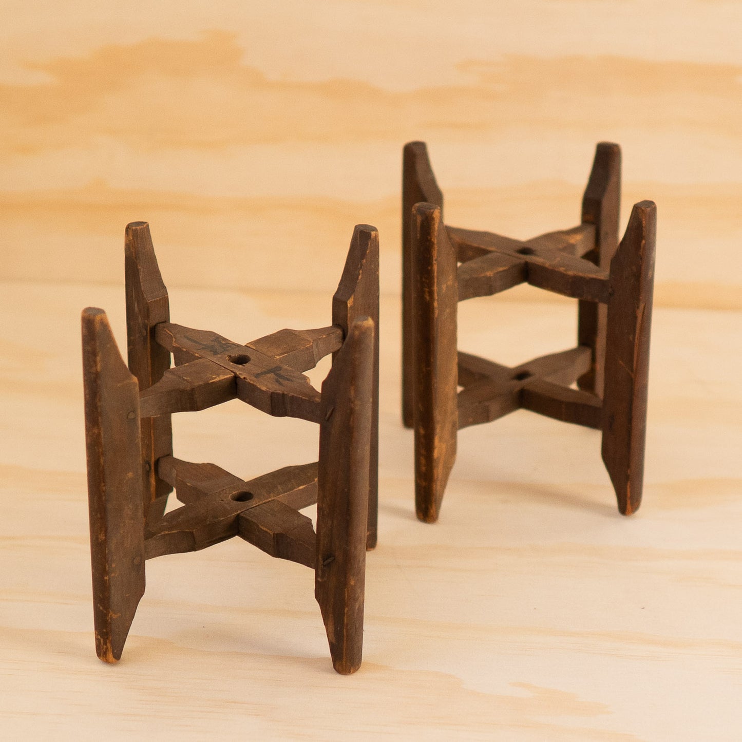 Vintage Japanese Wooden Spool Itomaki - Stand