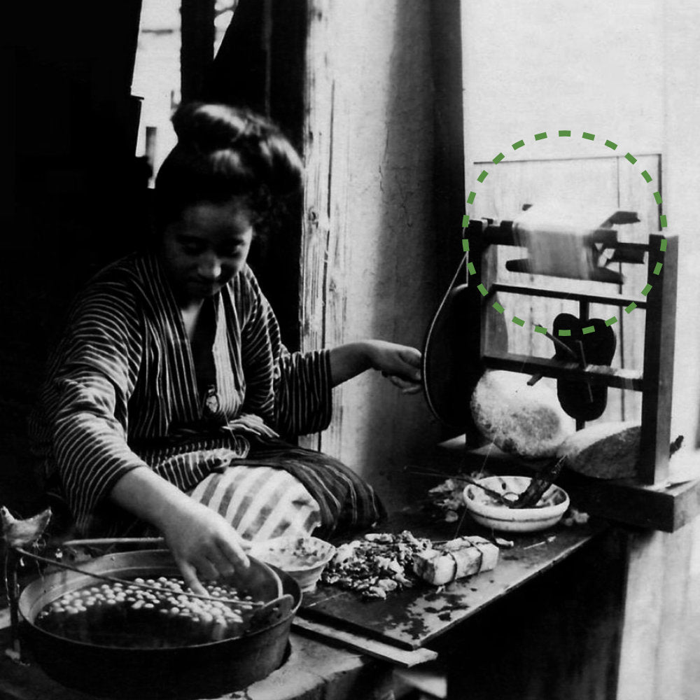 Vintage Japanese Wooden Spool Itomaki - Stand