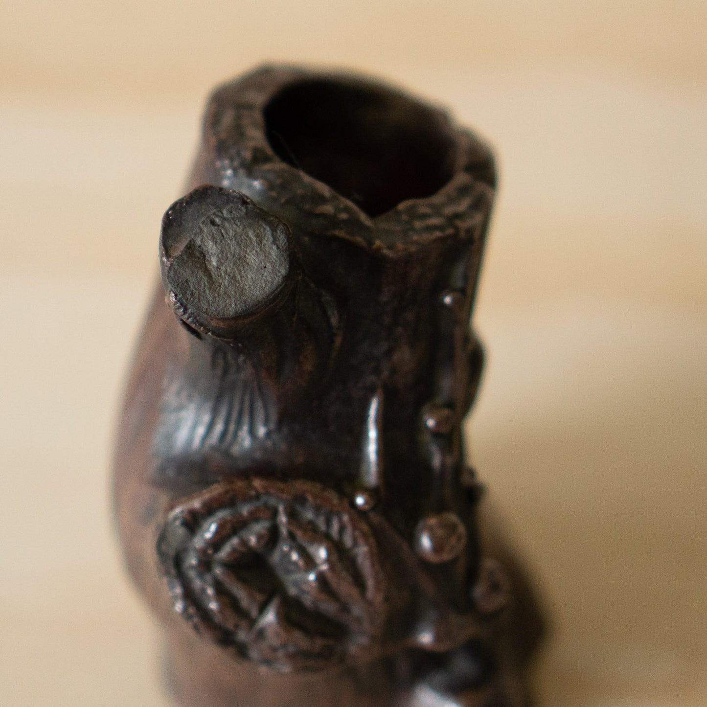 Vintage Japanese Ceramic Tree Stump Vase