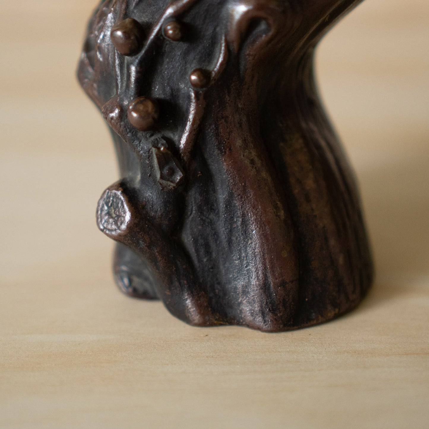 Vintage Japanese Ceramic Tree Stump Vase
