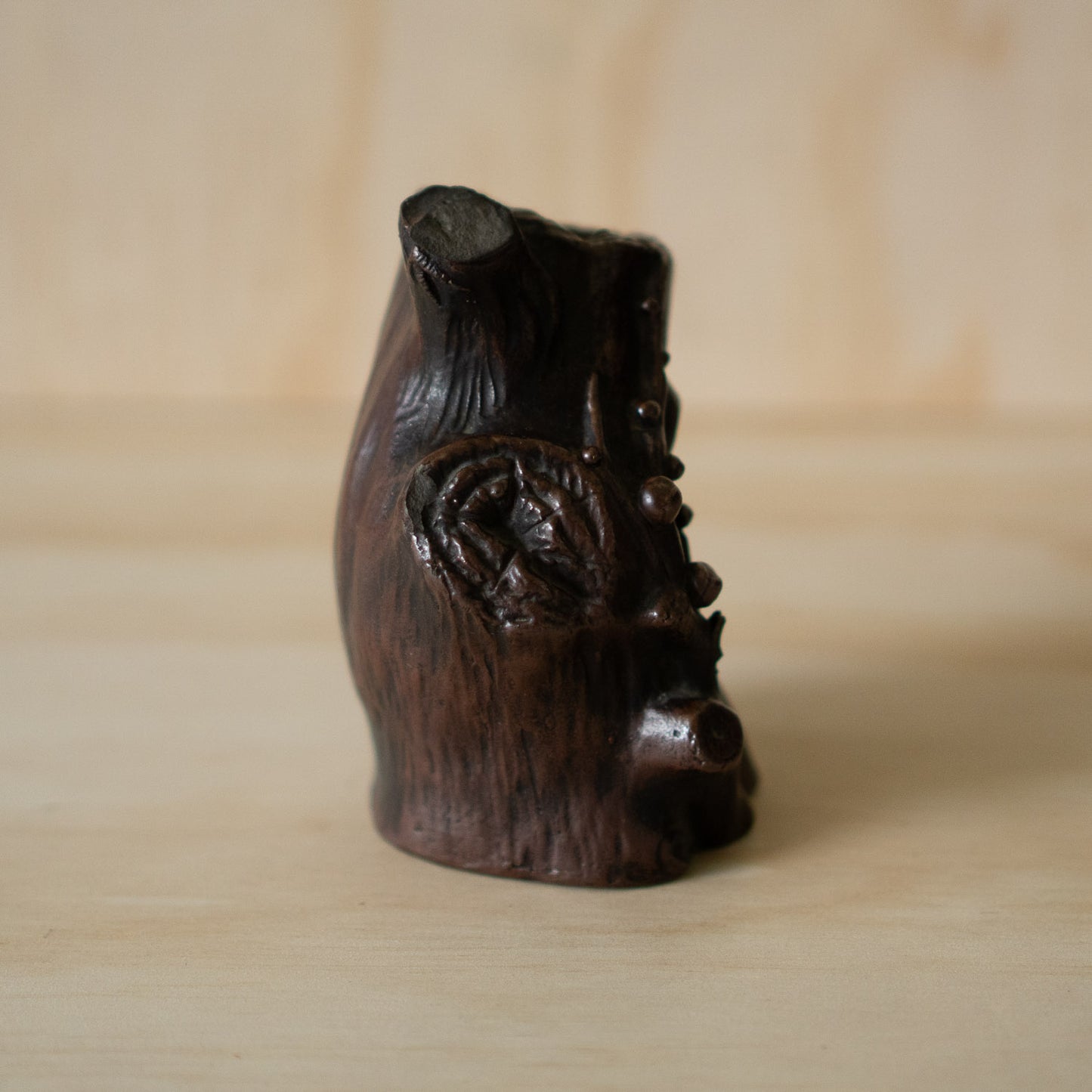 Vintage Japanese Ceramic Tree Stump Vase
