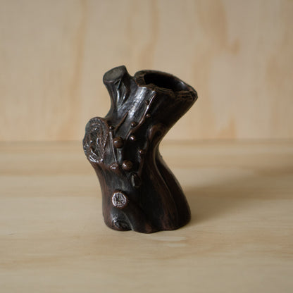 Vintage Japanese Ceramic Tree Stump Vase