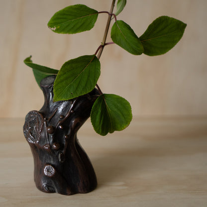 Vintage Japanese Ceramic Tree Stump Vase