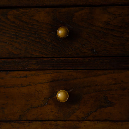 Vintage Japanese Showa Period 2 Drawer oak cabinet