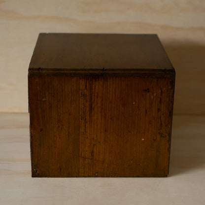 Vintage Japanese Showa Period 2 Drawer oak cabinet