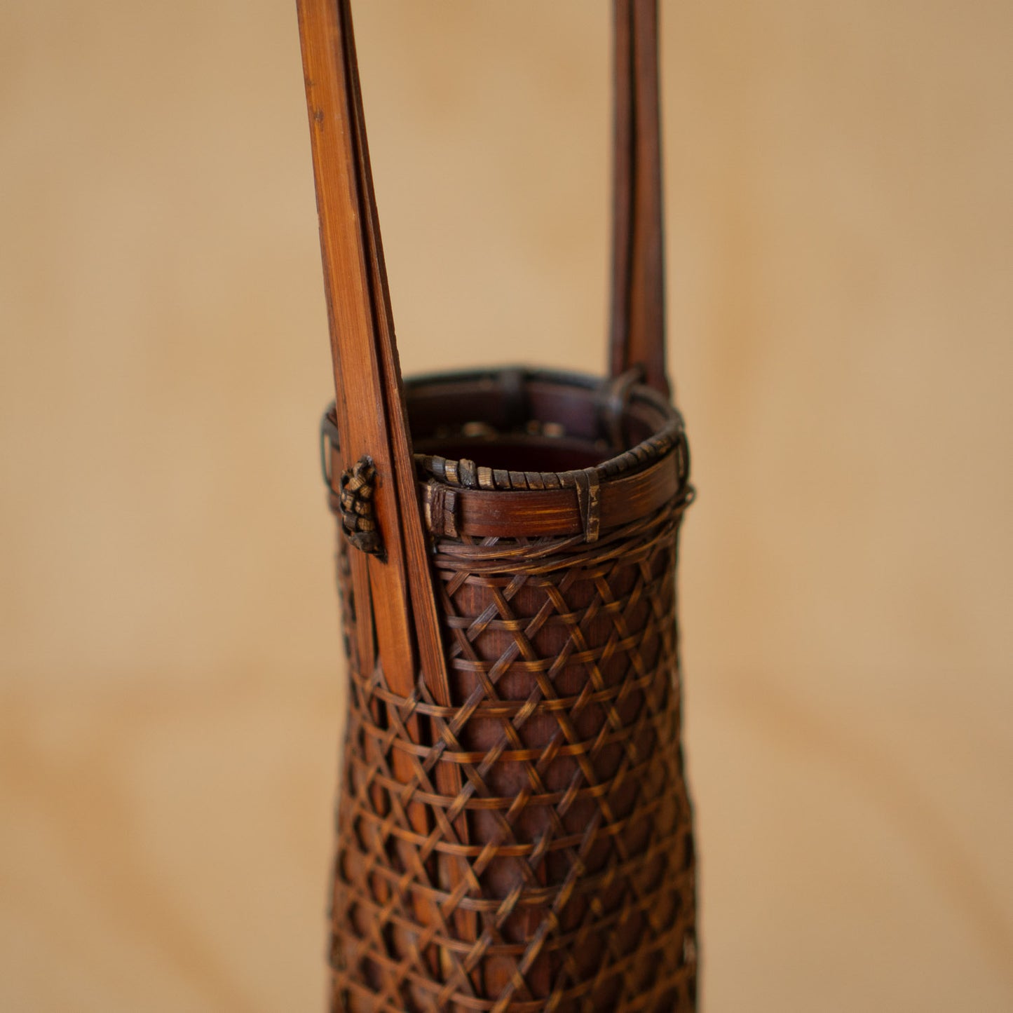 Vintage Japanese Tall and Narrow Bamboo Ikebana Vase