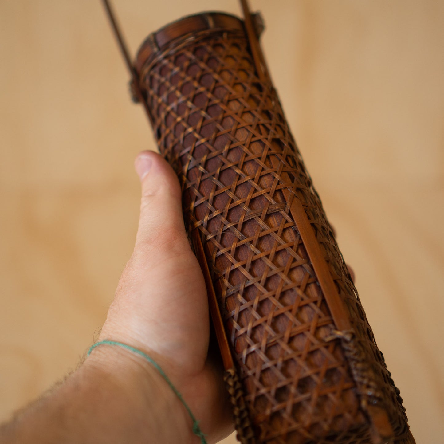 Vintage Japanese Tall and Narrow Bamboo Ikebana Vase