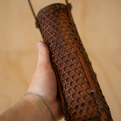 Vintage Japanese Tall and Narrow Bamboo Ikebana Vase