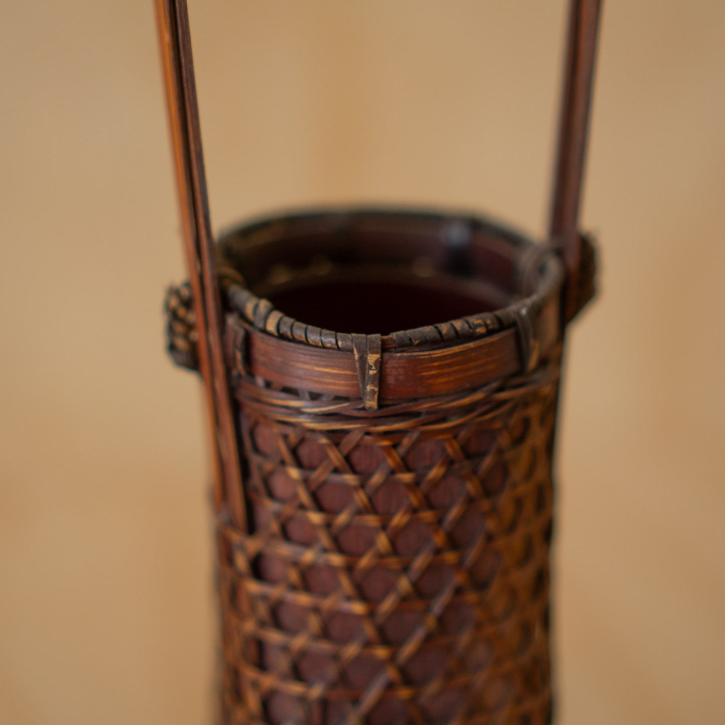 Vintage Japanese Tall and Narrow Bamboo Ikebana Vase