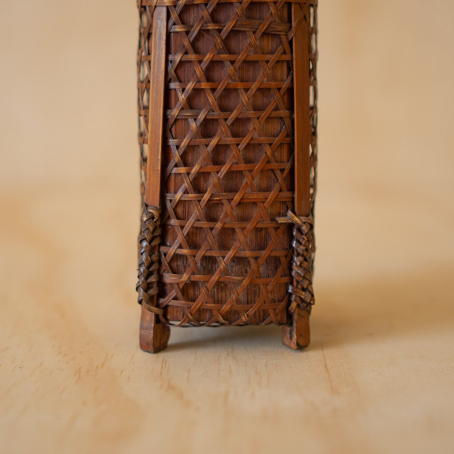 Vintage Japanese Tall and Narrow Bamboo Ikebana Vase