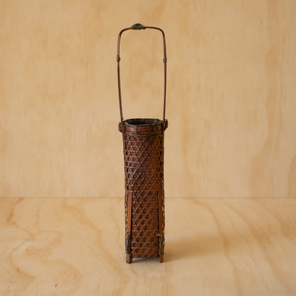 Vintage Japanese Tall and Narrow Bamboo Ikebana Vase