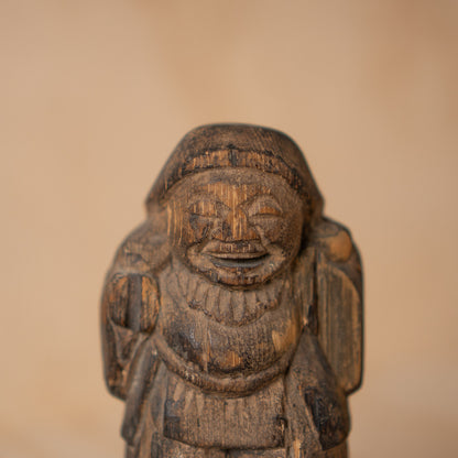 Antique Japanese heavily worn Mingei folk art Daikoku figure