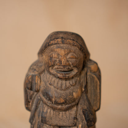 Antique Japanese heavily worn Mingei folk art Daikoku figure