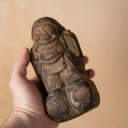 Antique Japanese heavily worn Mingei folk art Daikoku figure