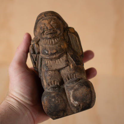 Antique Japanese heavily worn Mingei folk art Daikoku figure