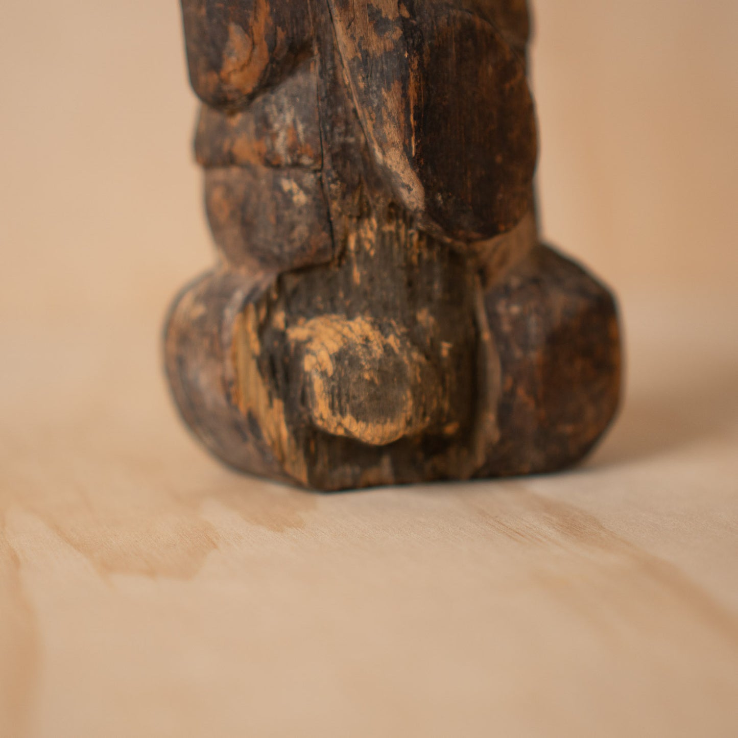 Antique Japanese heavily worn Mingei folk art Daikoku figure
