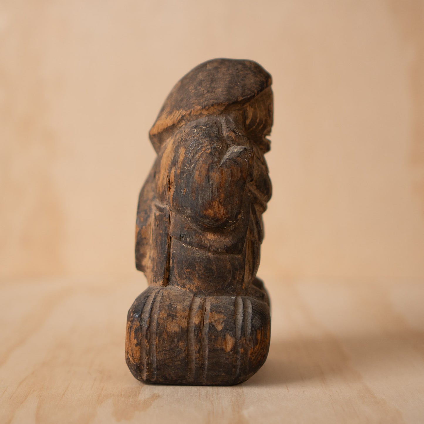 Antique Japanese heavily worn Mingei folk art Daikoku figure