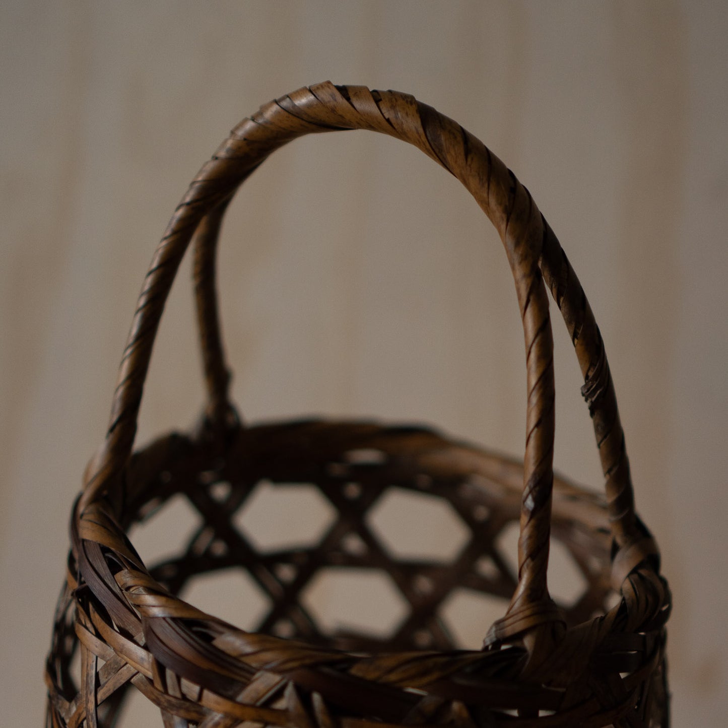 Antique Japanese Woven Bamboo Basket