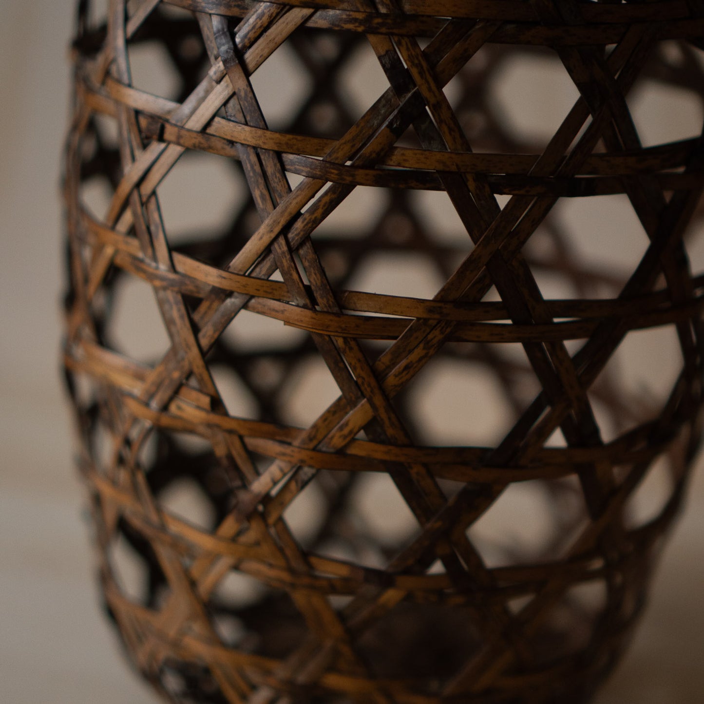 Antique Japanese Woven Bamboo Basket