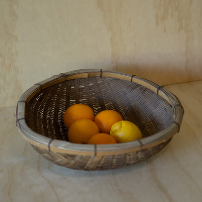 Large Vintage Handwoven Japanese Strainer Basket - Zaru