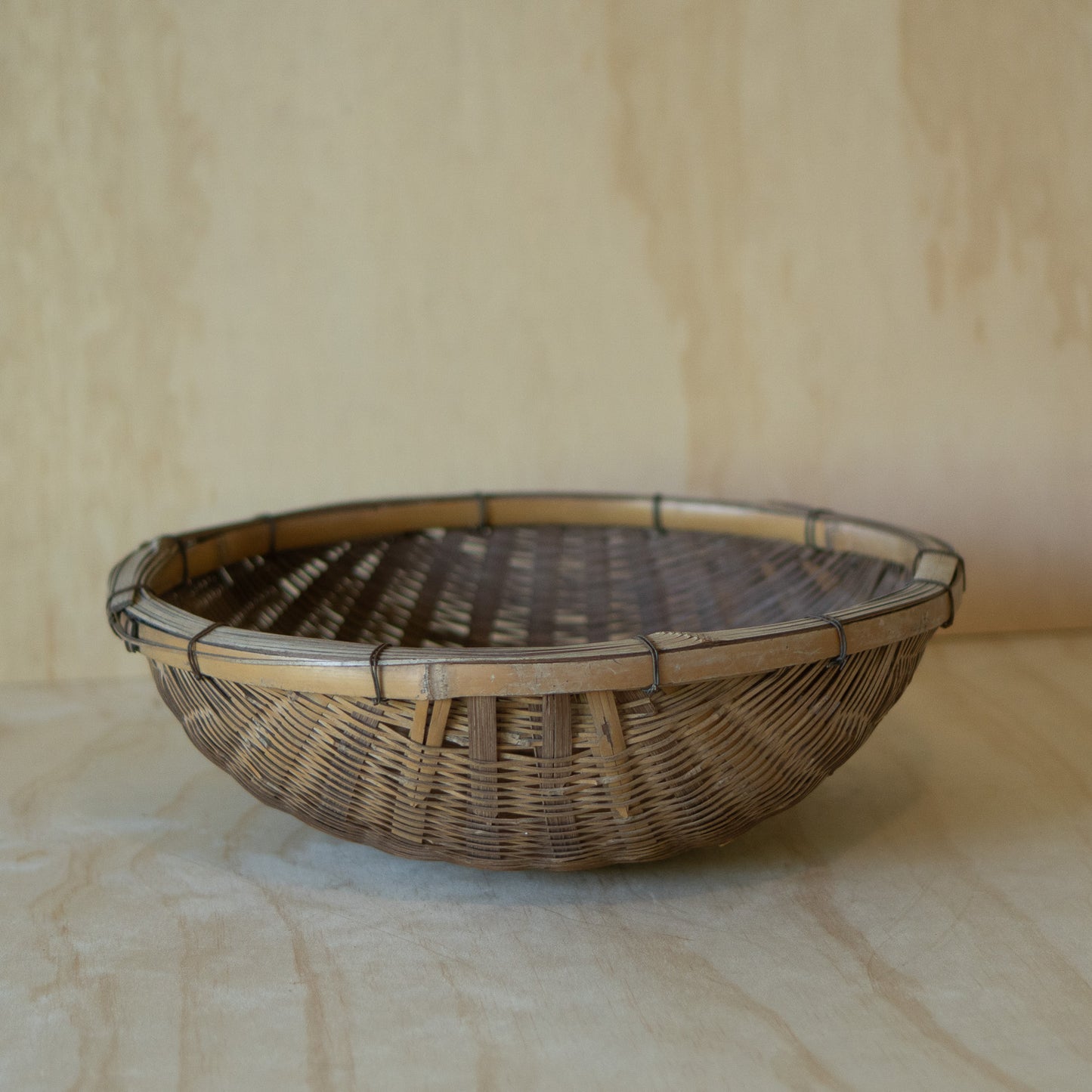 Large Vintage Handwoven Japanese Strainer Basket - Zaru