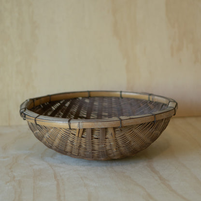 Large Vintage Handwoven Japanese Strainer Basket - Zaru