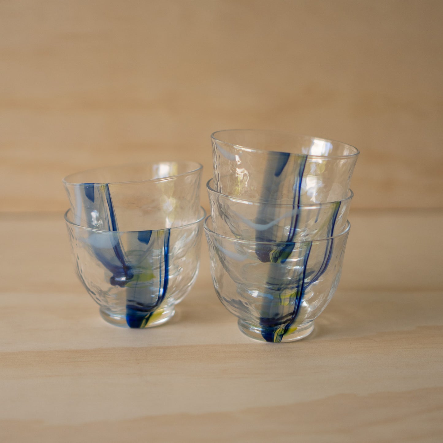 Japanese Blue stripe handmade glass