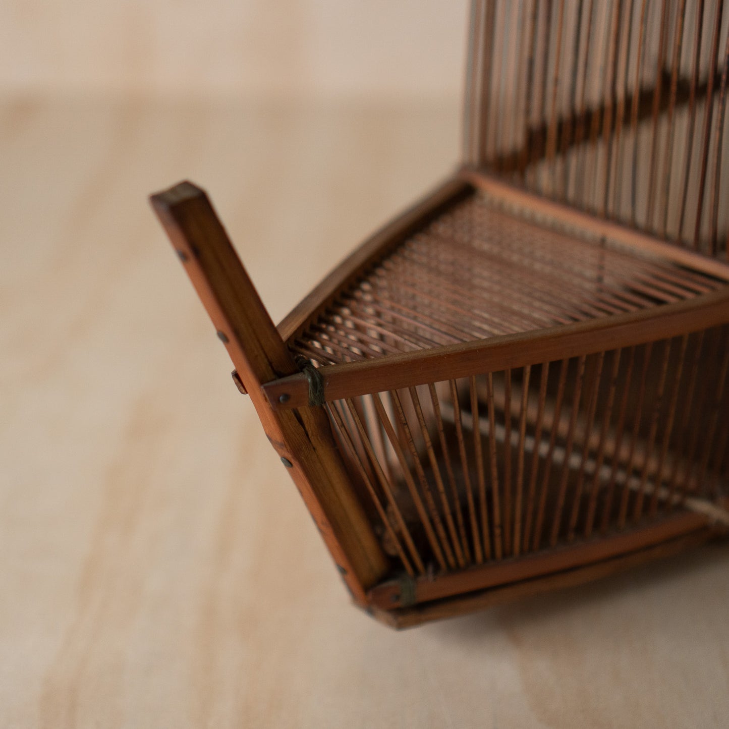 Antique Japanese Bamboo Boat shaped cage