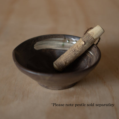Japanese Suri-Bachi Grinding bowl -  Brown glaze with brush stripe - Small