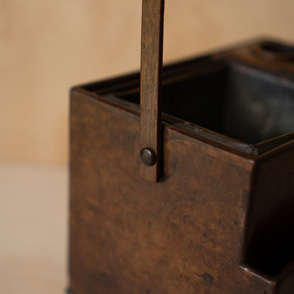 Antique Japanese Burl Keyaki Tabako bon - Incense box