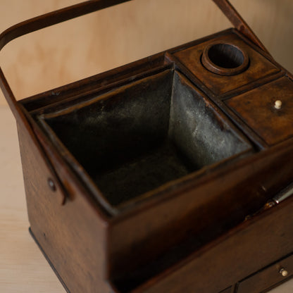 Antique Japanese Burl Keyaki Tabako bon - Incense box