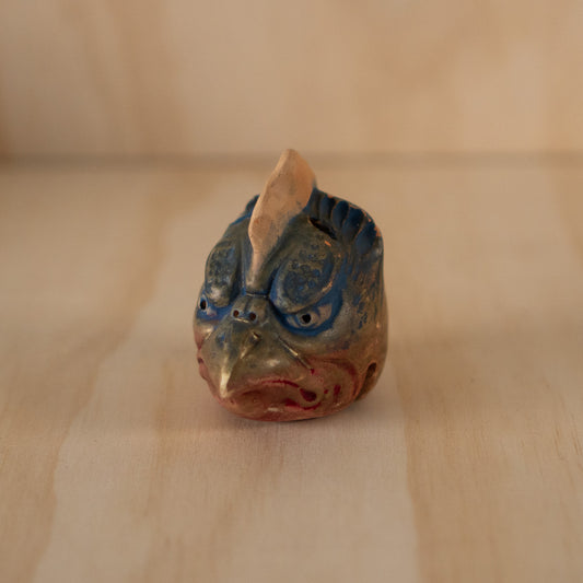 Showa period Japanese Clay Karasu Tengu Bell