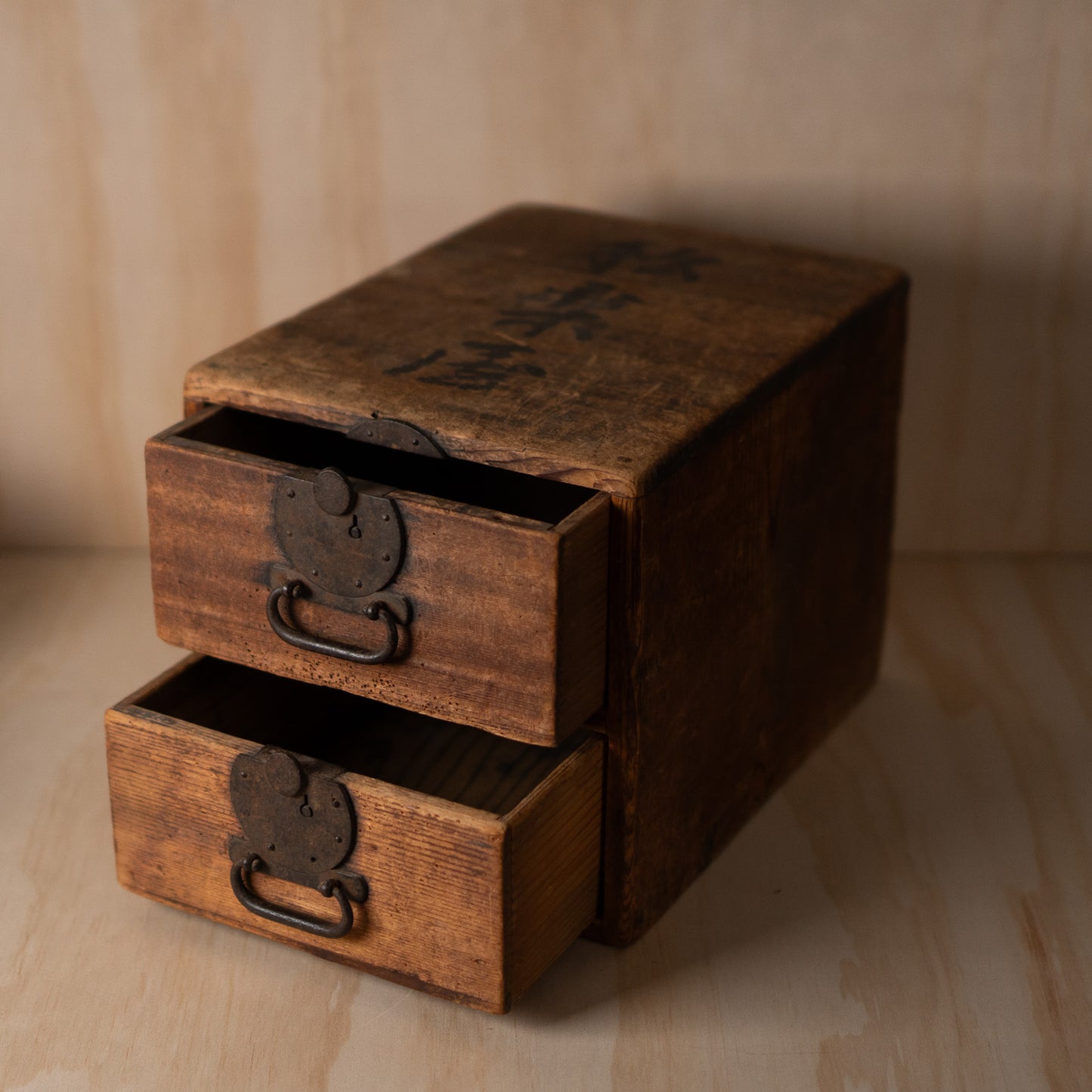 Antique Japanese Meiji Period Ko-tanso Drawer box with Kanji
