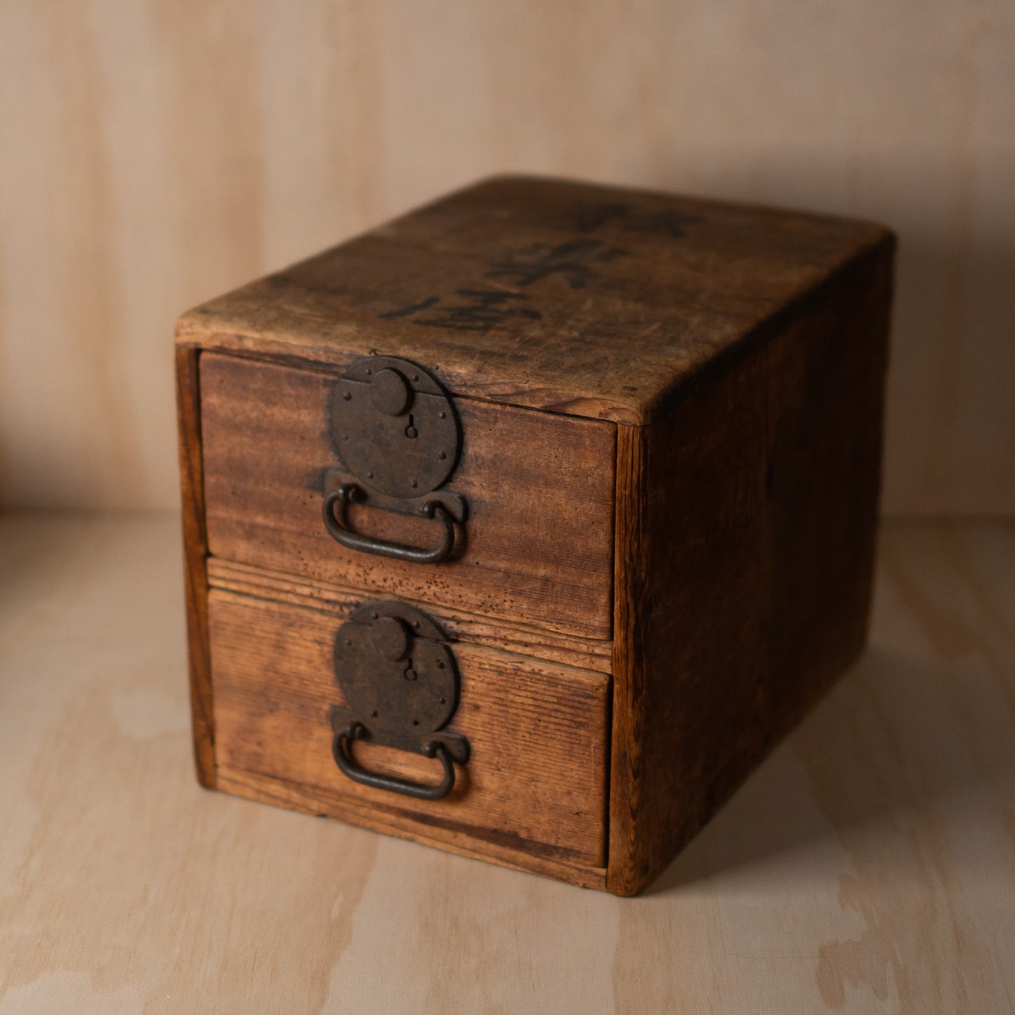Antique Japanese Meiji Period Ko-tanso Drawer box with Kanji