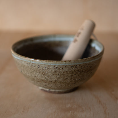 Japanese Suri-Bachi Grinding bowl -  Earthy Brown Glazed - Large