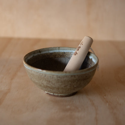 Japanese Suri-Bachi Grinding bowl -  Earthy Brown Glazed - Large