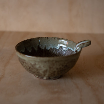 Japanese Suri-Bachi Grinding bowl -  Earthy Brown Glazed - Large w/ handle