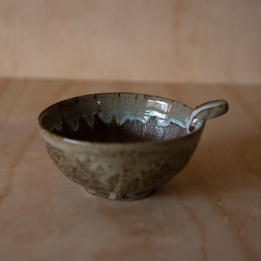 Japanese Suri-Bachi Grinding bowl -  Earthy Brown Glazed - Large w/ handle