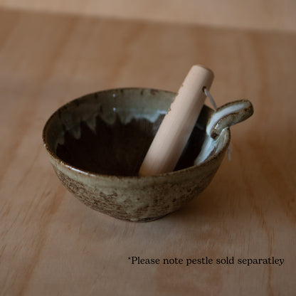 Japanese Suri-Bachi Grinding bowl -  Earthy Brown Glazed - Large w/ handle