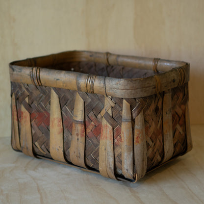 Antique Large Rectangular Harvesting Basket - shūkaku-kago