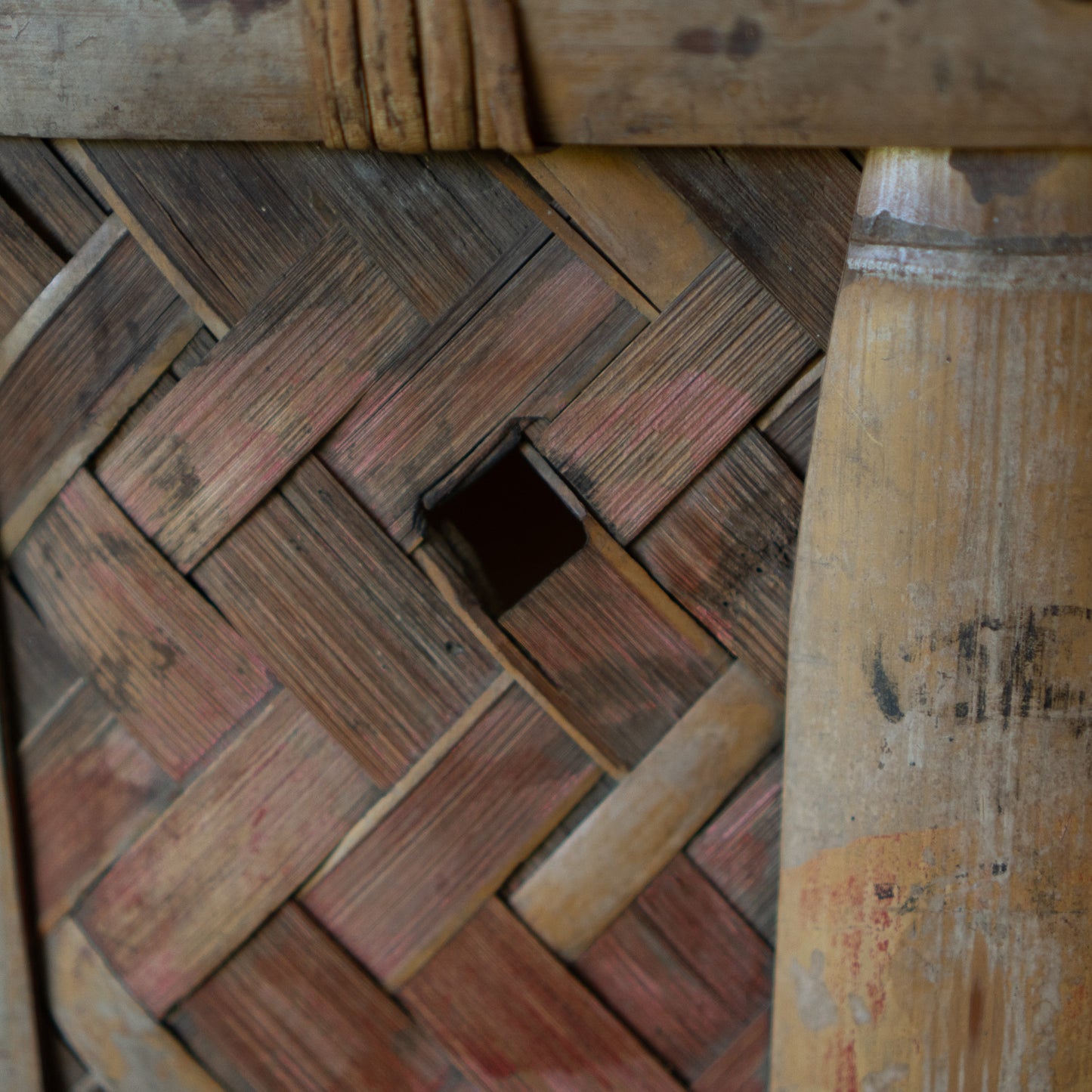 Antique Large Rectangular Harvesting Basket - shūkaku-kago