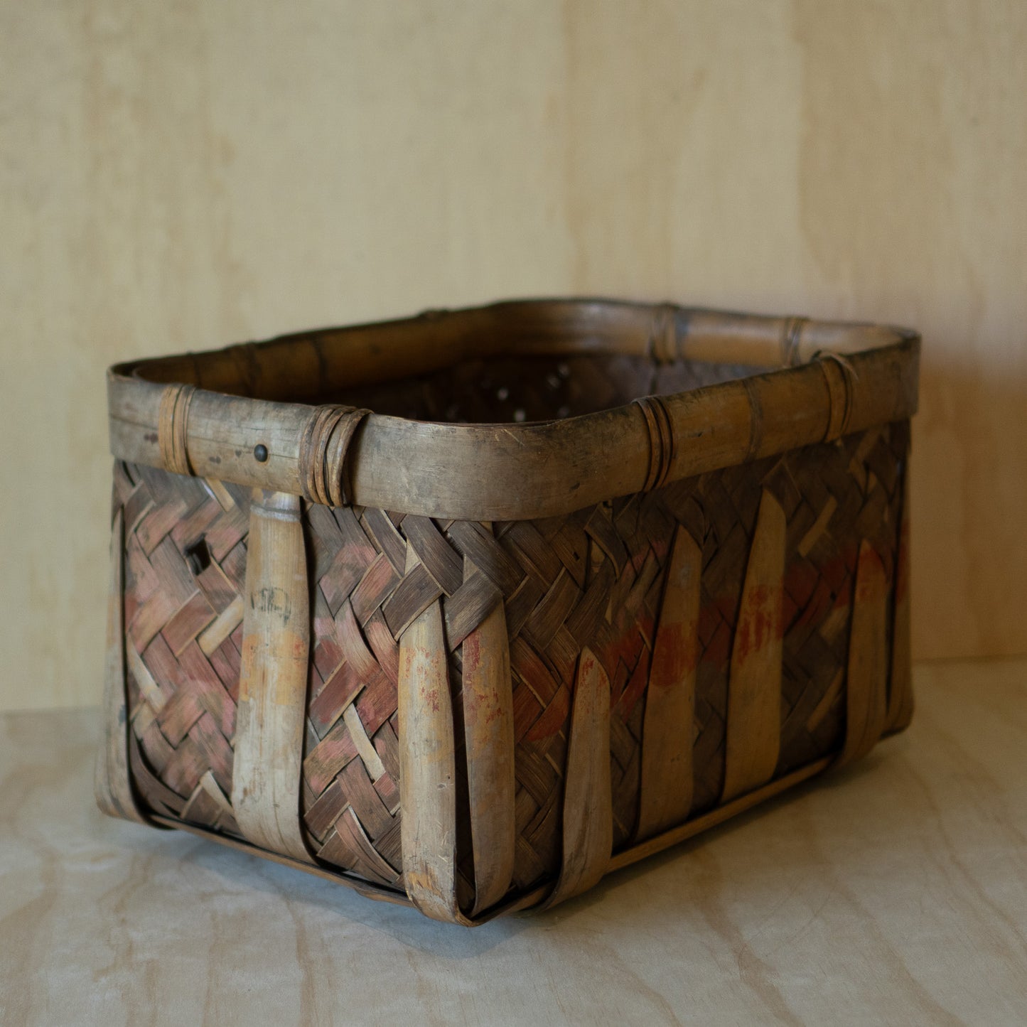 Antique Large Rectangular Harvesting Basket - shūkaku-kago