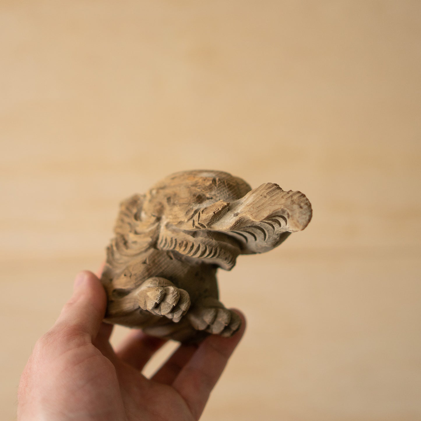 Antique Japanese Carved Temple Fragment of a Baku No. 1 - Dream Eater