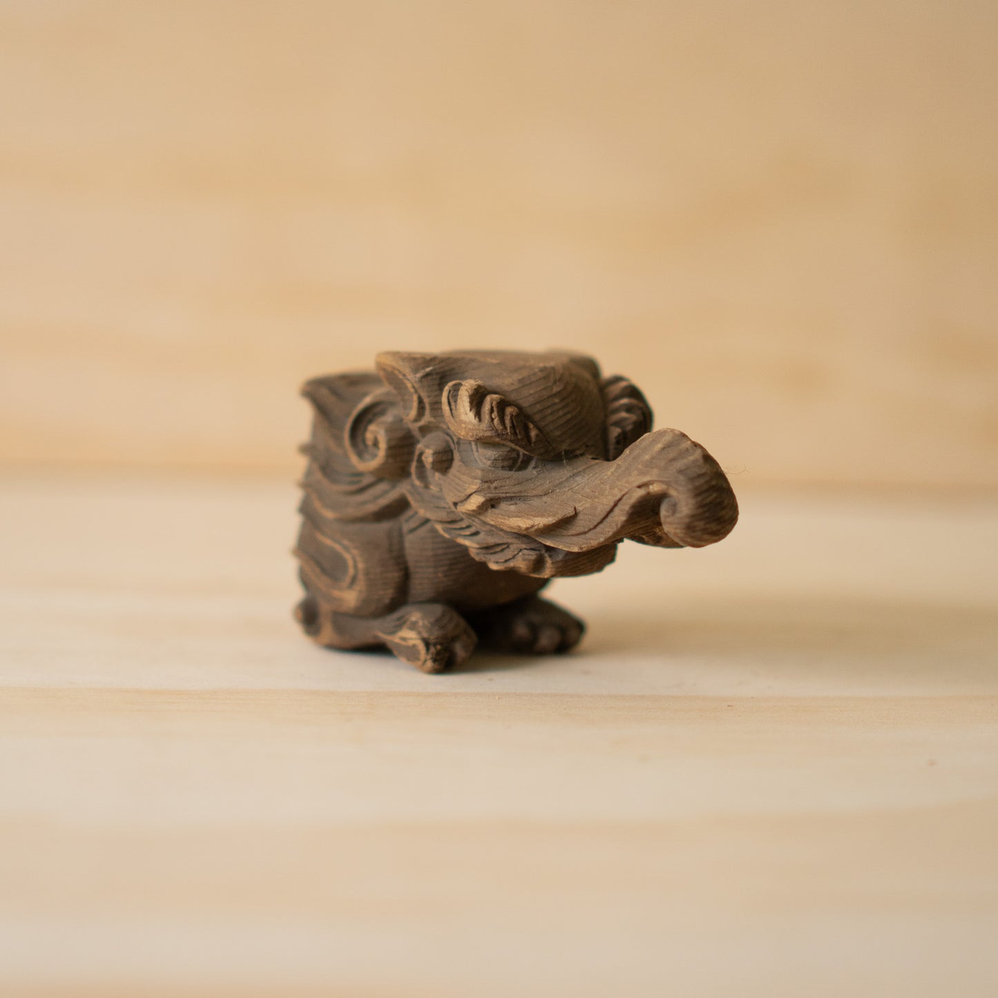 Antique Japanese Carved Temple Fragment of a Baku No. 02 - Dream Eater